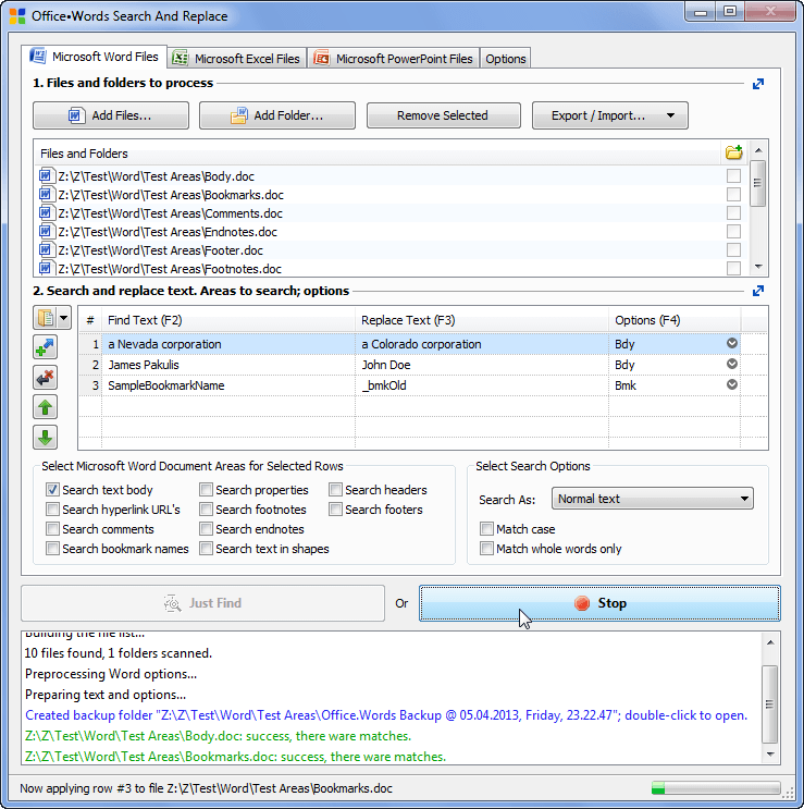 Office Words Search And Replace Hit Many MS Office Files At Once 